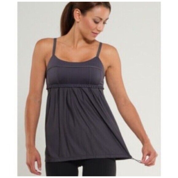 Womens Size 4 Lululemon Priiti Tank Top Dark Gray ~ Soft Stretch Luxtreme - Picture 8 of 8